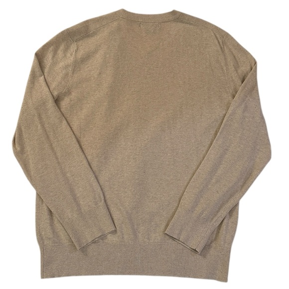Two Banana Republic Silk-Blend V-Neck Pullover Sweaters Beige/Navy Blue Large - Picture 5 of 13